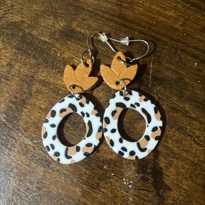 Acrylic and Leather Earrings